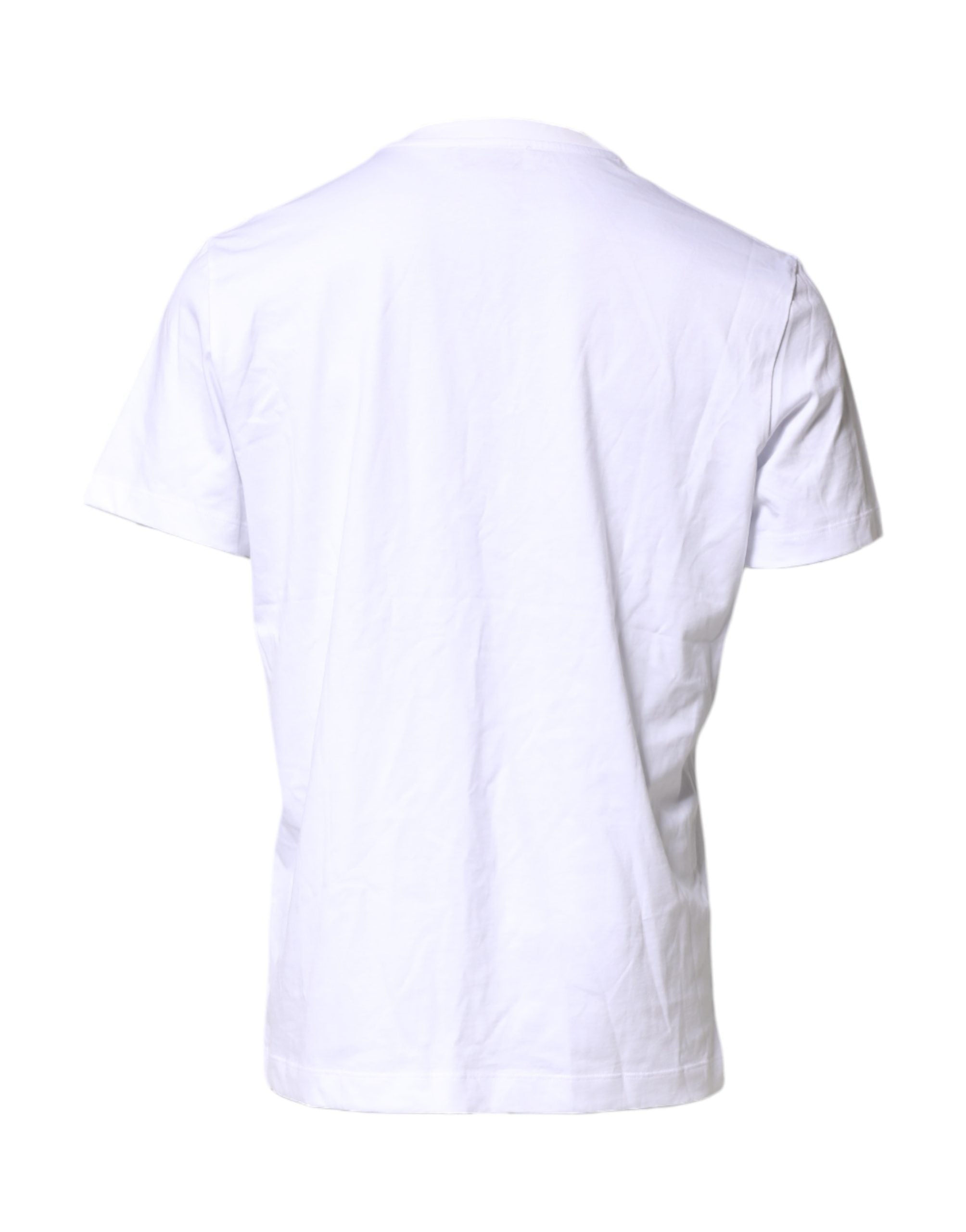 White Cotton DG Logo Embroidery Men  T-shirt