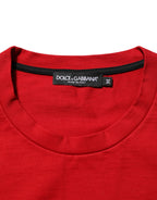 Red DG Eye Print Cotton Crew Neck T-shirt