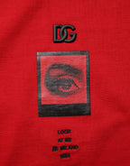 Red DG Eye Print Cotton Crew Neck T-shirt