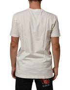 White Cotton Bandana Print CrewNeck T-shirt