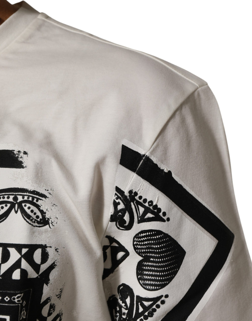 White Cotton Bandana Print CrewNeck T-shirt