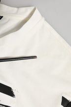 White Cotton Bandana Print CrewNeck T-shirt