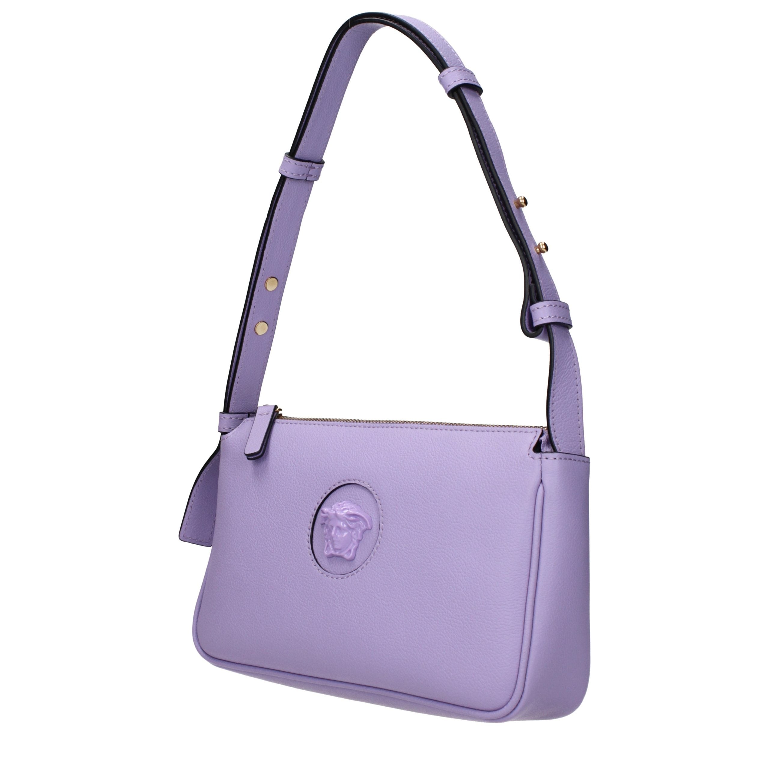 Purple Leather Shoulder Bag