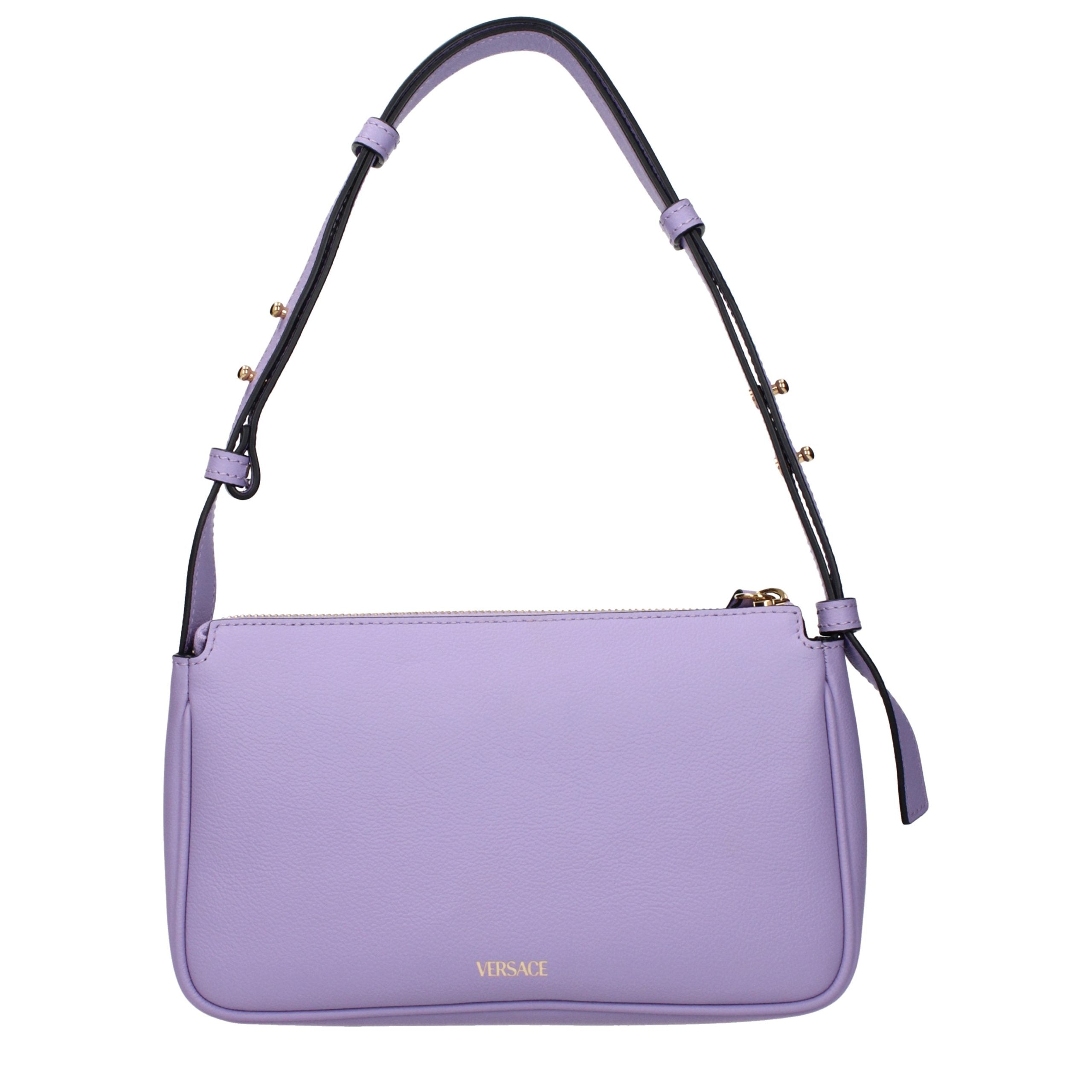 Purple Leather Shoulder Bag