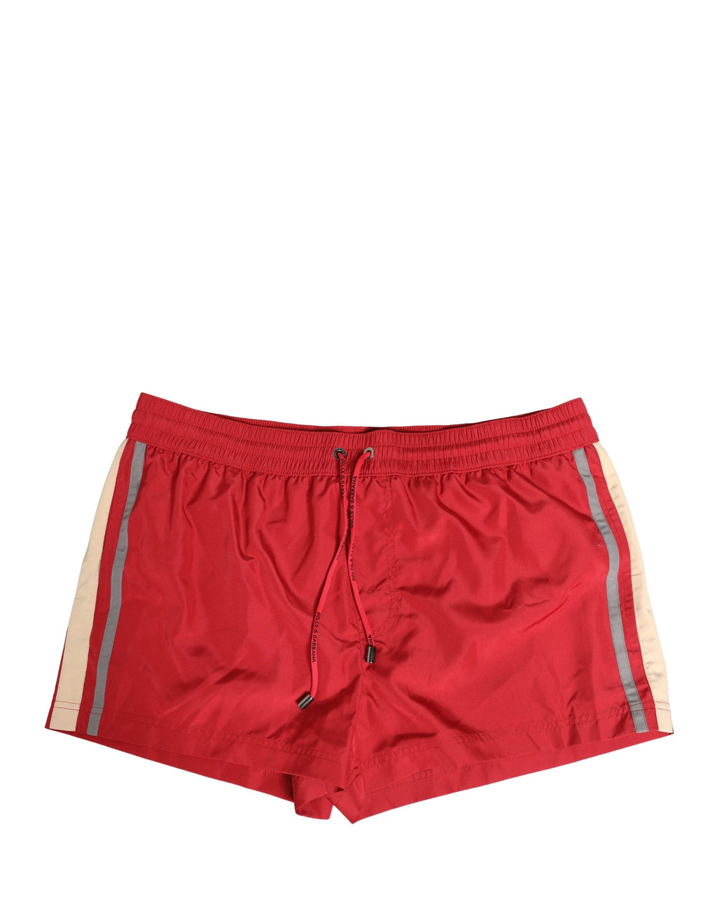 Red Polyester Men Drawstring Shorts Swimwear