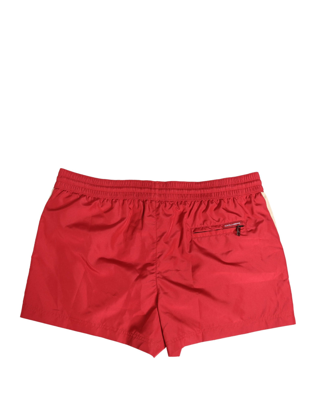 Red Polyester Men Drawstring Shorts Swimwear