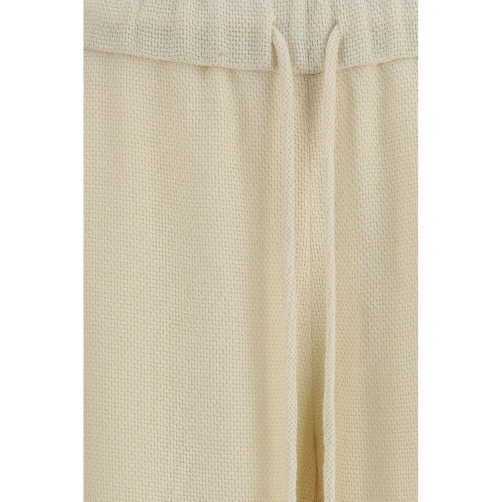 Beige Alpaca Vicugna Pacos Casual Pants