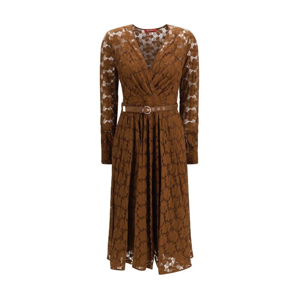 Brown Polyamide Casual Dress