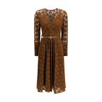 Brown Polyamide Casual Dress