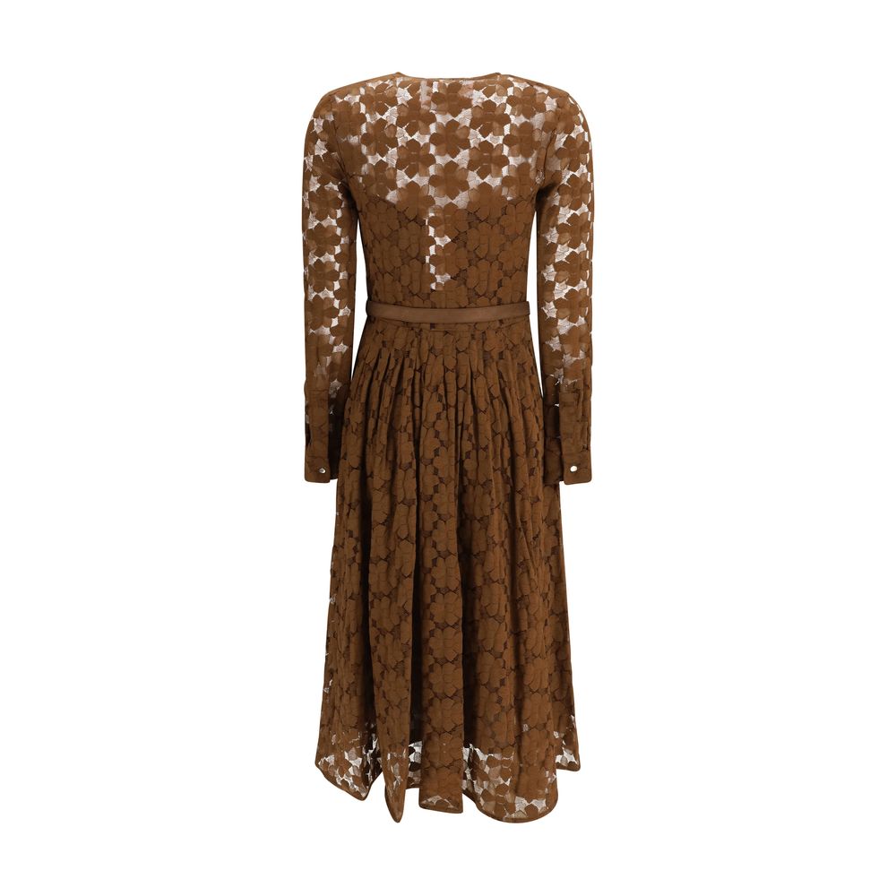 Brown Polyamide Casual Dress