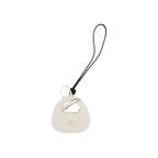 White Calf Leather Bos Taurus Keychain