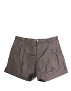 Brown Nylon Stretch Men Swim Shorts Swimwear