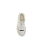 White Linen Low Top Sneakers