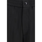 Black Viscose Casual Pants