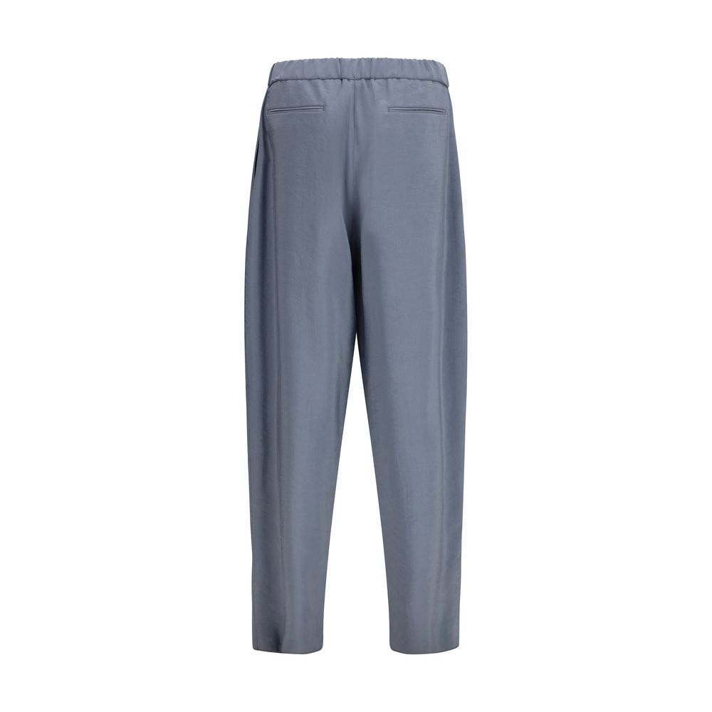 Gray Silk Casual Pants