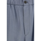 Gray Silk Casual Pants