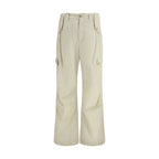 Beige Cotton Casual Pants