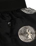 Black Ancient Coin Print Boxer Shorts Underwear