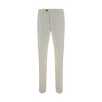 White Cotton Casual Pants