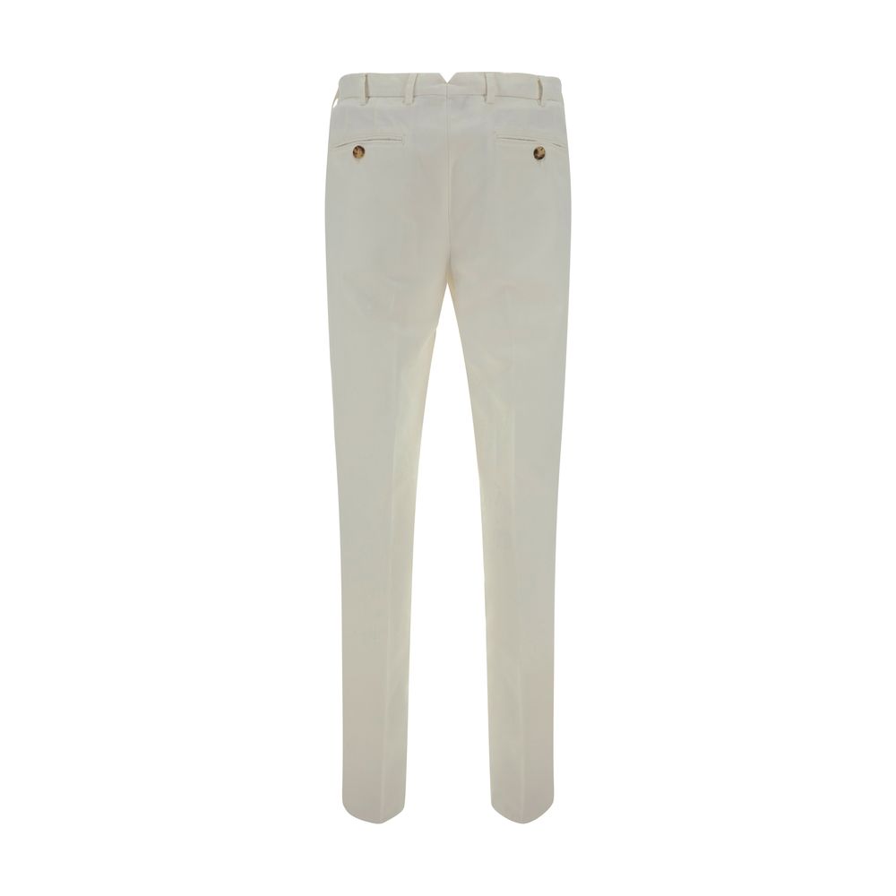 White Cotton Casual Pants