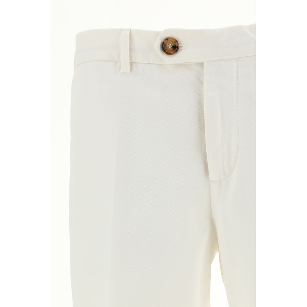 White Cotton Casual Pants