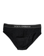 Black Cotton Logo Waistband Midi Brief Underwear