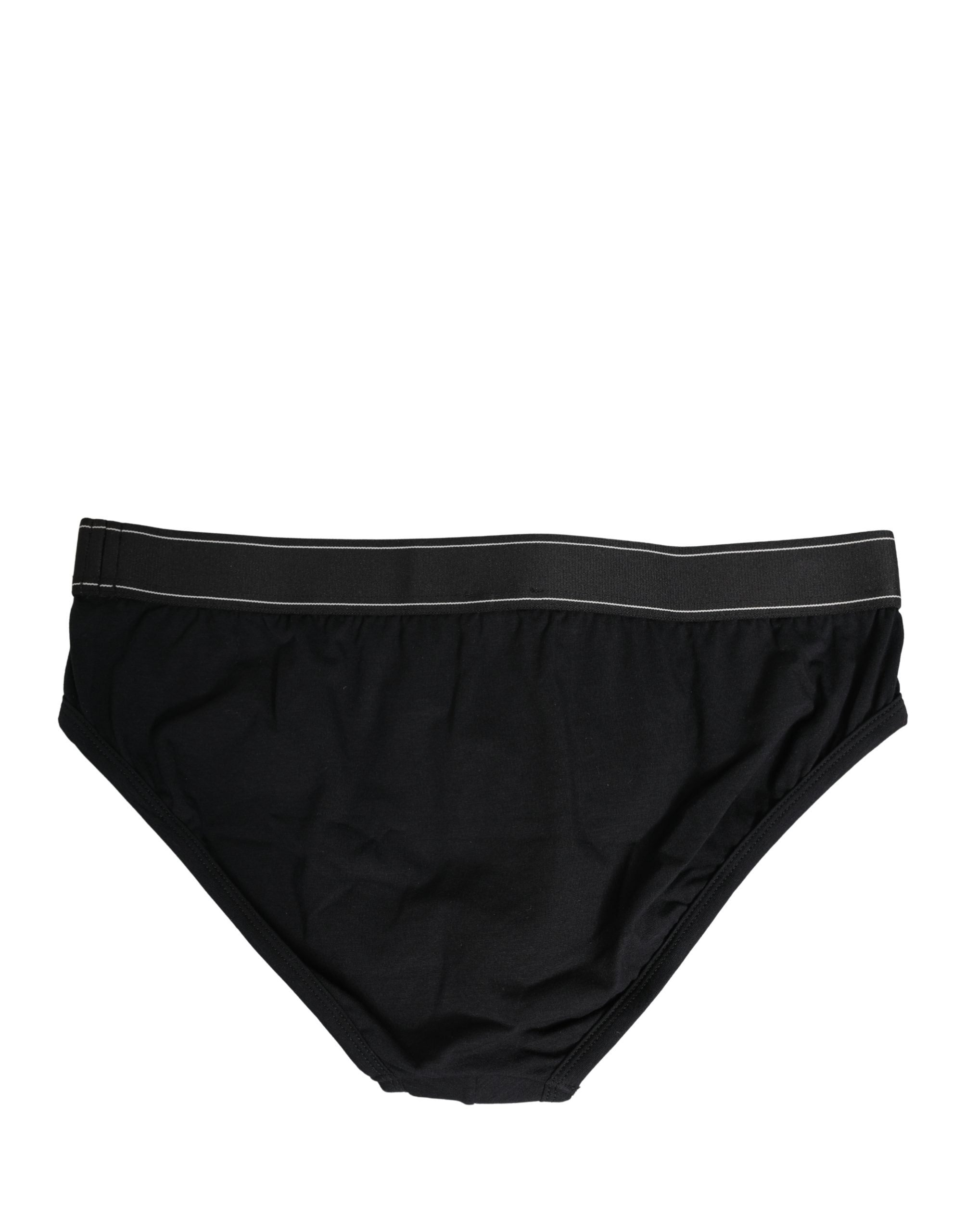 Black Cotton Logo Waistband Midi Brief Underwear