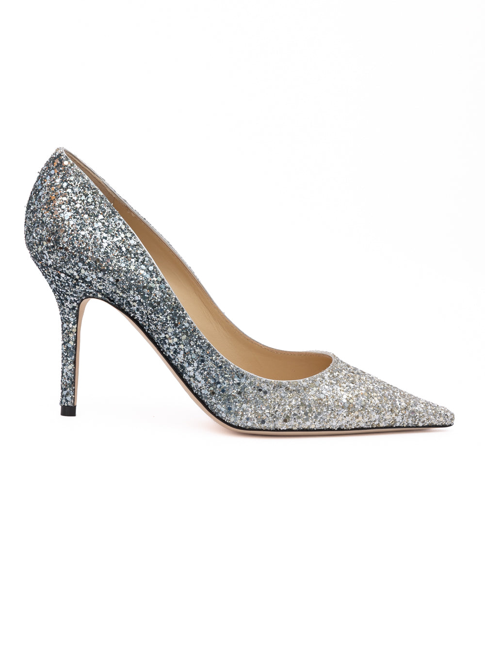 Silver Coarse Glitter Degrade Agnes Pumps