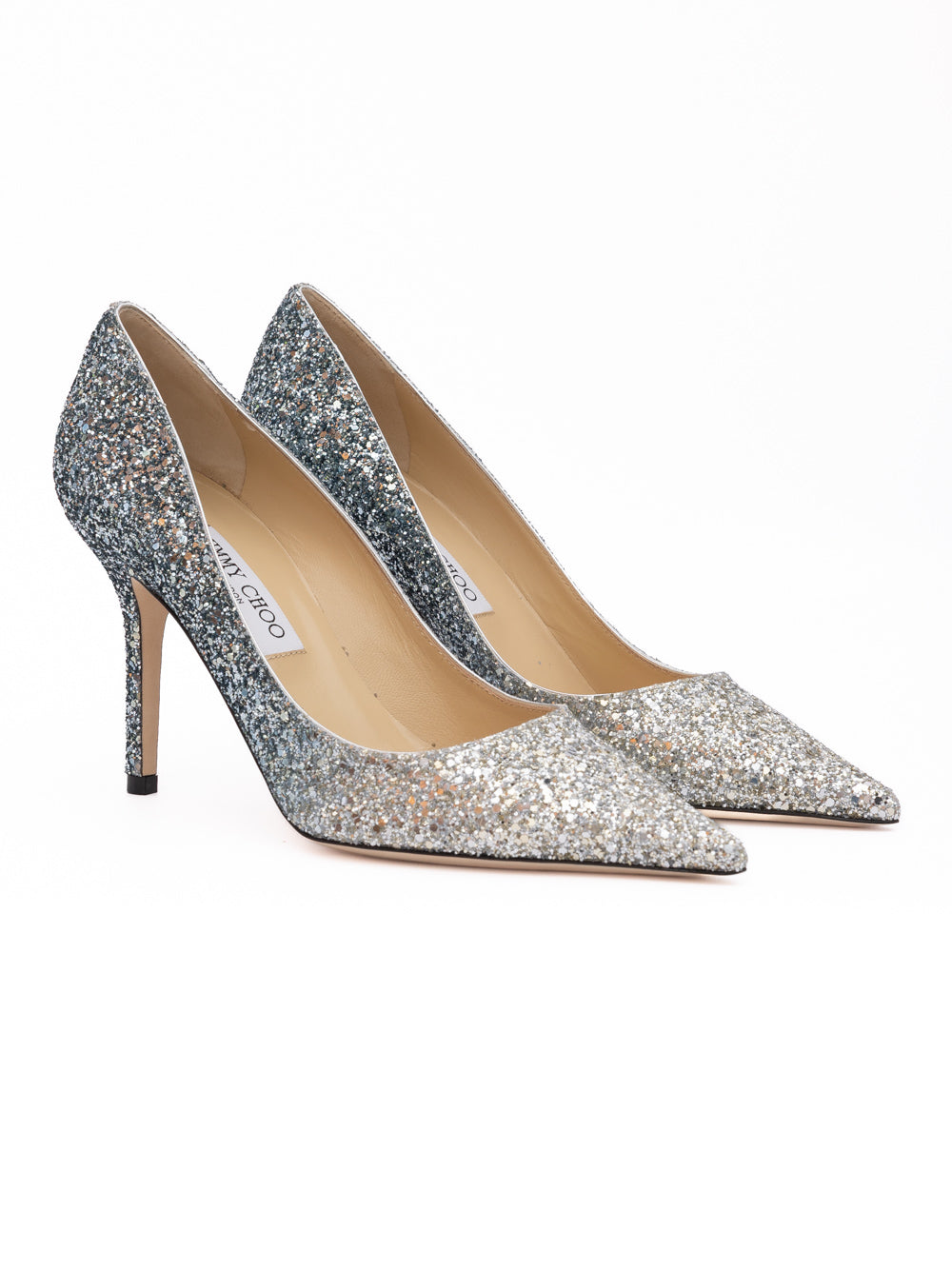 Silver Coarse Glitter Degrade Agnes Pumps