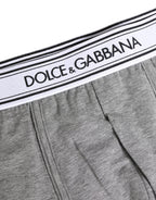Gray Cotton Logo Waistband Midi Boxer Underwear