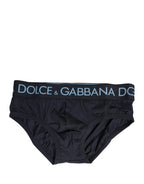 Dark Blue Logo Waistband Men Briefs Underwear