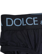 Dark Blue Logo Waistband Men Briefs Underwear