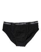 Black Cotton Logo Waistband Briefs Underwear