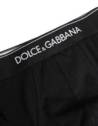 Black Cotton Logo Waistband Briefs Underwear