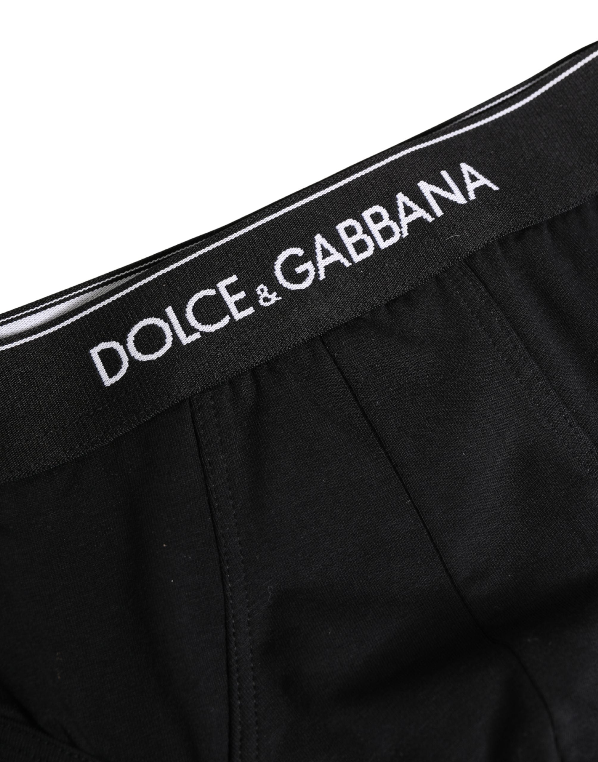 Black Cotton Logo Waistband Briefs Underwear