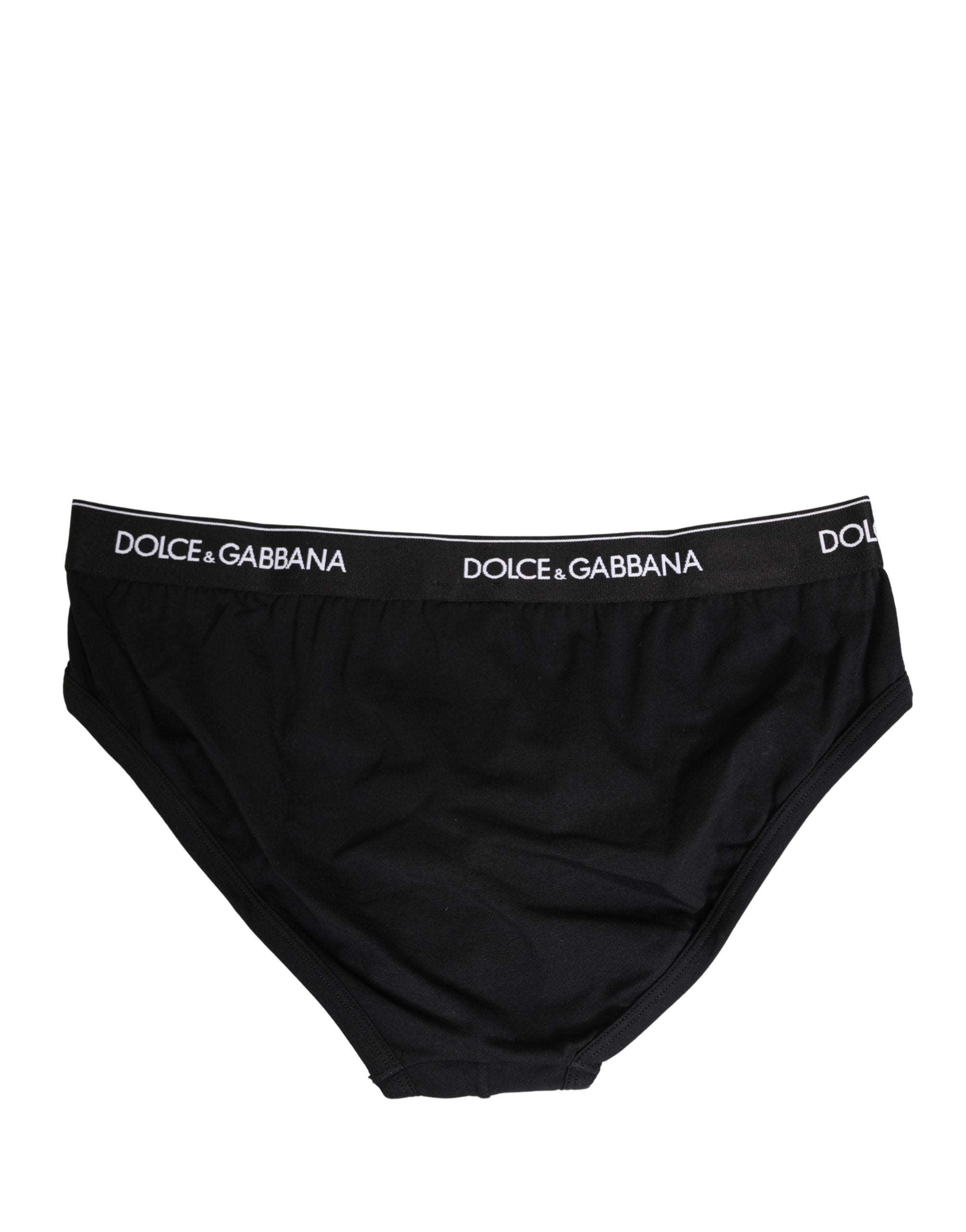 Black Cotton Logo Waistband Briefs Underwear