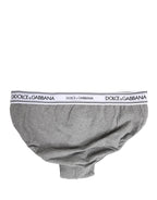Gray Logo Waistband Men Midi Brief Underwear