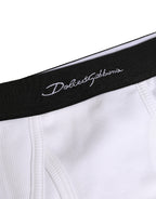 White Black Logo Waistband Men Brief Underwear
