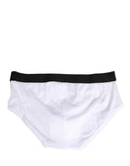 White Black Logo Waistband Men Brief Underwear