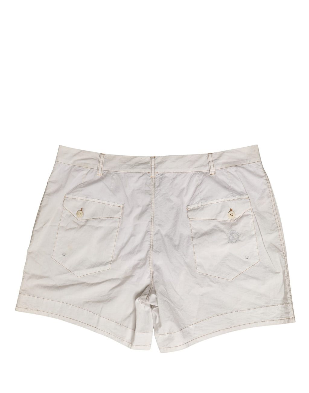 White Cotton Mid Waist Chino Bermuda Shorts