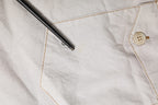 White Cotton Mid Waist Chino Bermuda Shorts