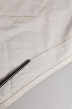 White Cotton Mid Waist Chino Bermuda Shorts