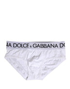 White Cotton Stretch Regular Brief Underwear