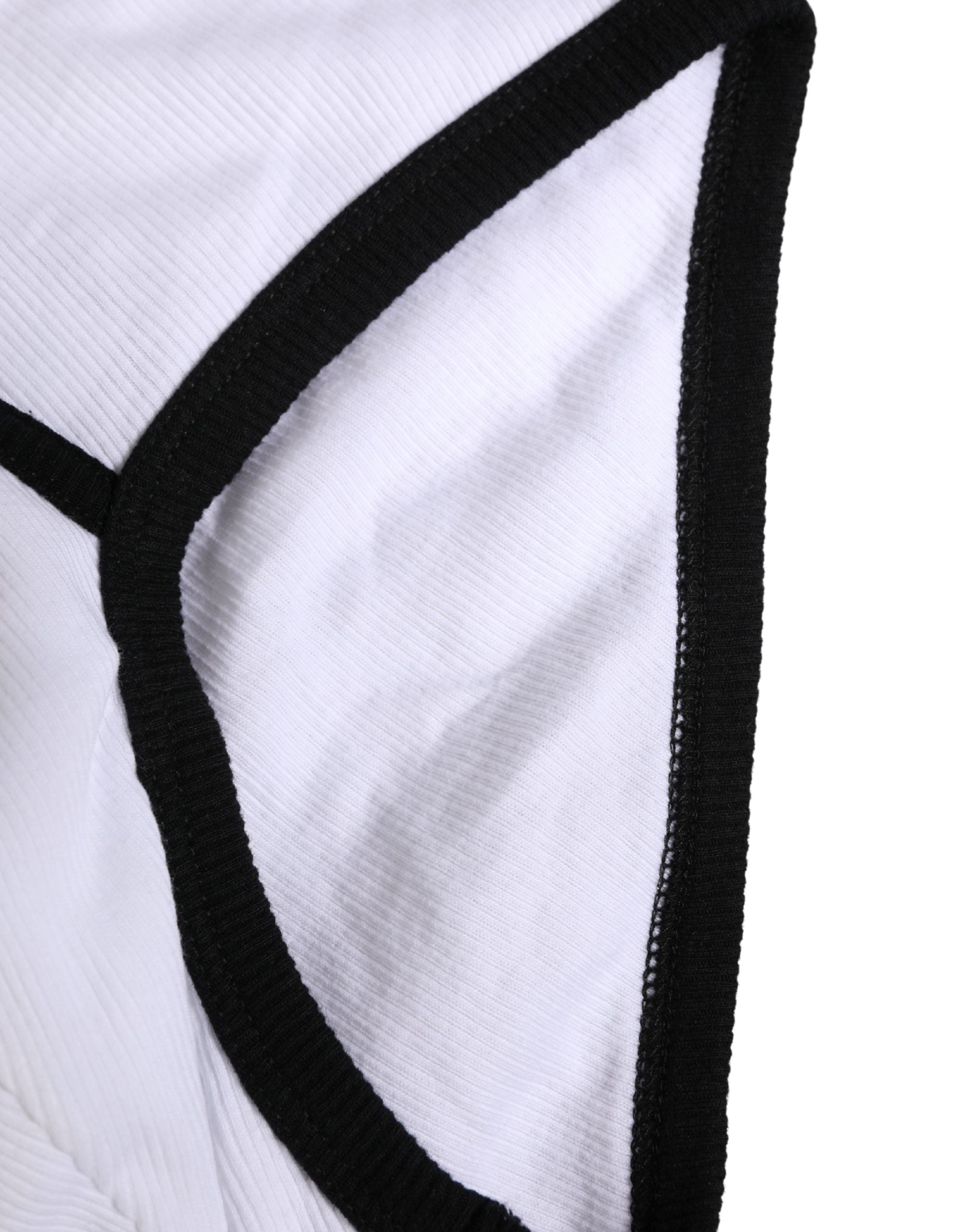 White Cotton Ribbed Men Brando Brief Underwear