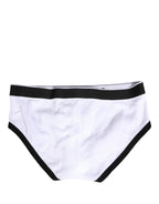 White Cotton Ribbed Men Brando Brief Underwear