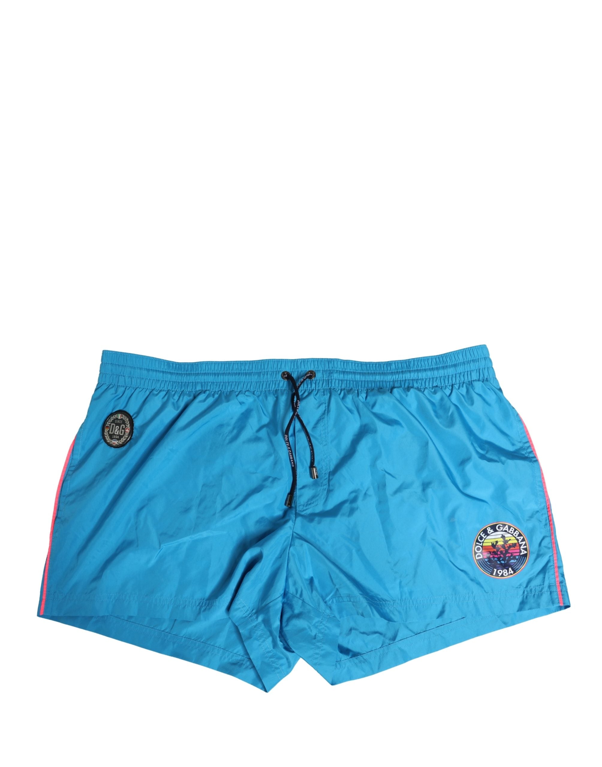 Blue Polyester Beachwear Men Shorts Swimwear