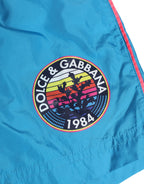 Blue Polyester Beachwear Men Shorts Swimwear