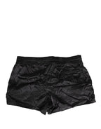 Black Logo Drawstring Beachwear Shorts Swimwear