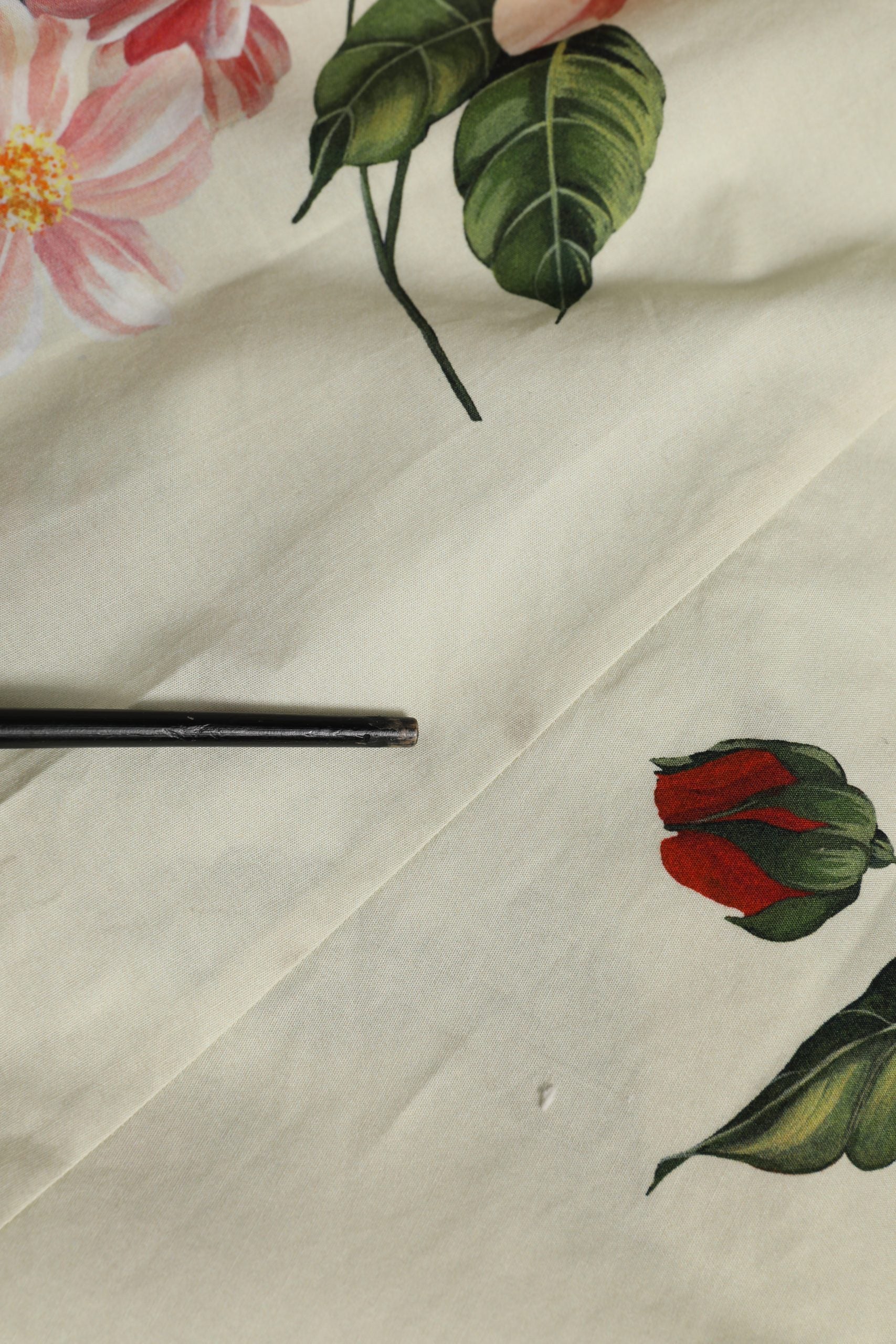 Beige Floral Sleeveless A-line Midi Dress