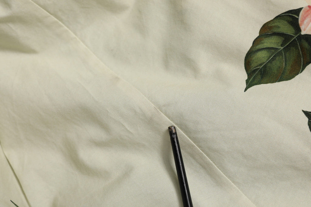 Beige Floral Sleeveless A-line Midi Dress